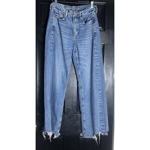 American Eagle Outfitters Women's Slouchy Soft Jeans Size 6 Frayed Hem